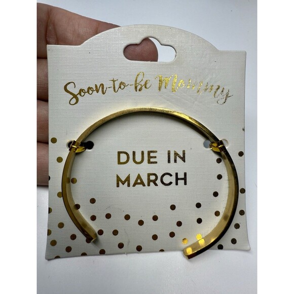 Occasionally Made Maternity Due In March Gold Tone Cuff Bracelet New - Picture 1 of 5